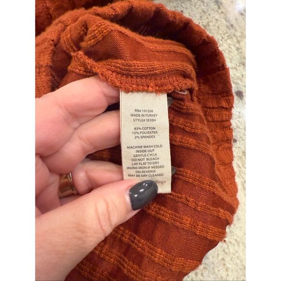 Soft Surroundings Goldie Back Button Rust Orange Tunic Top sz 3X EUC - Picture 9 of 9